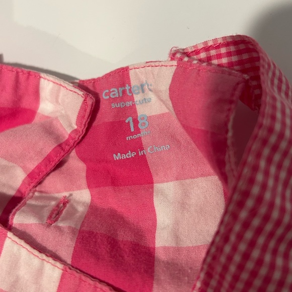 Carter’s Pink Checkered Sunsuit Romper - Picture 4 of 7